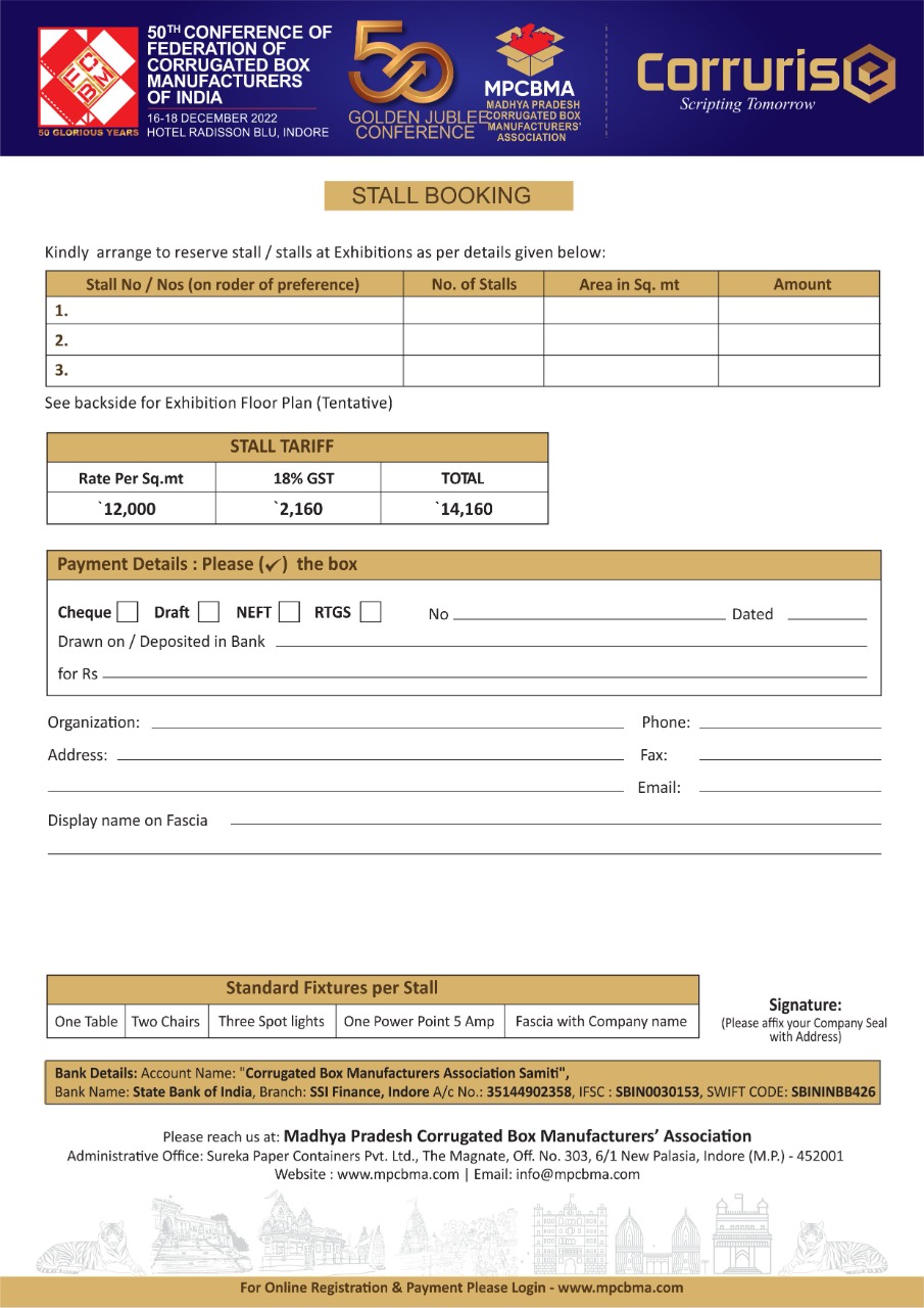 Exhibition Stall Booking Form